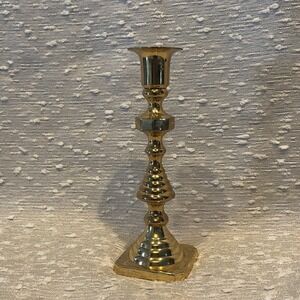 Vtg Beehive Baldwin 7.5 " Brass Candlestick Square Base